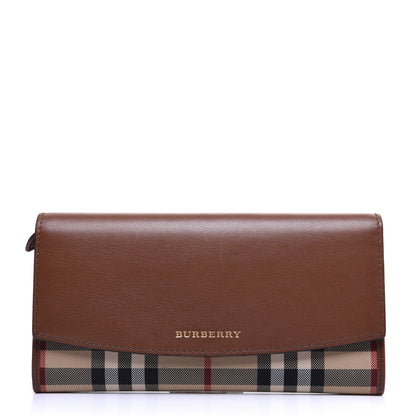Burberry Calfskin Haymarket Check Henley Wallet Tan 1 of 10