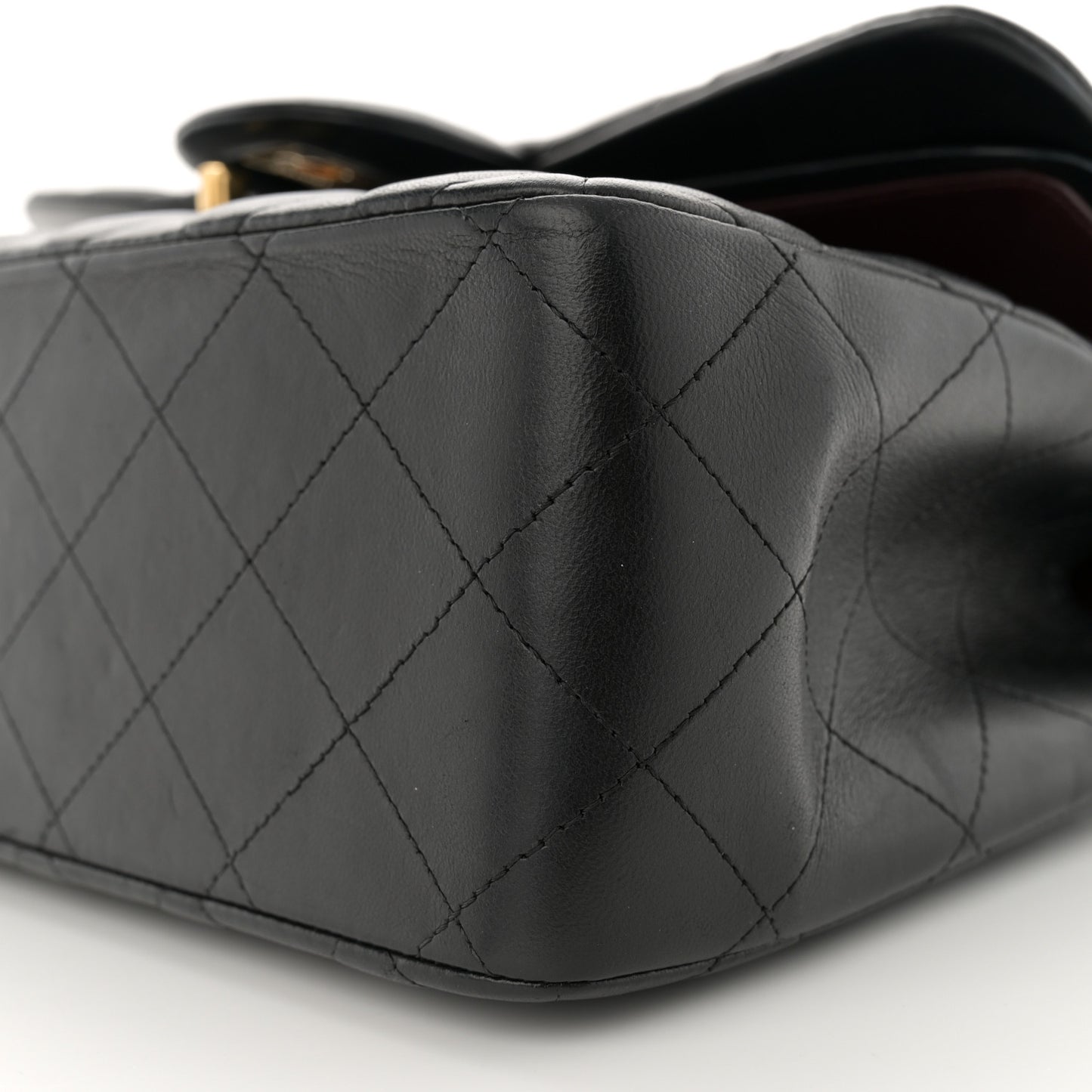 Lambskin Quilted Jumbo Double Flap Black