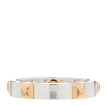 Hermes Sterling Silver 18K Rose Gold Clou d' H Ring 59 8.75 3 of 7