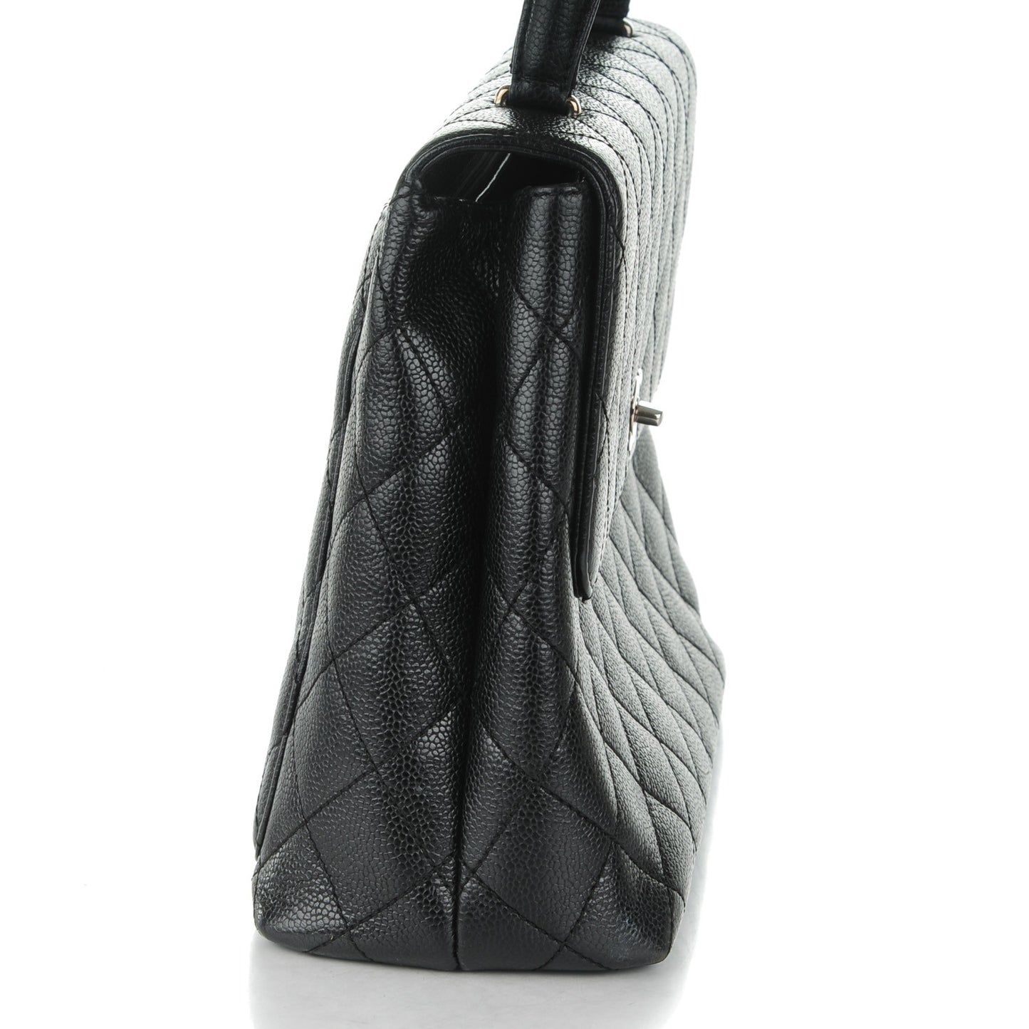 Caviar Quilted Jumbo Kelly Flap Black