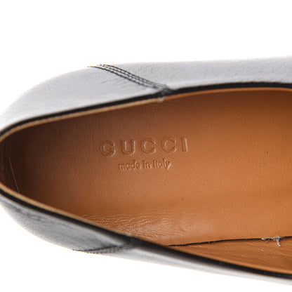 Gucci Goatskin Womens Horsebit Mid-Heel Loafers 39 Black 7 of 8