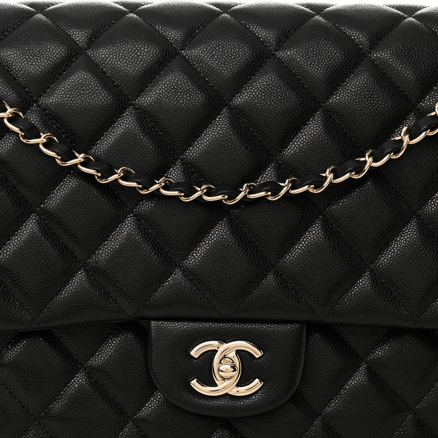 Caviar Quilted XXL Travel Flap Bag Black