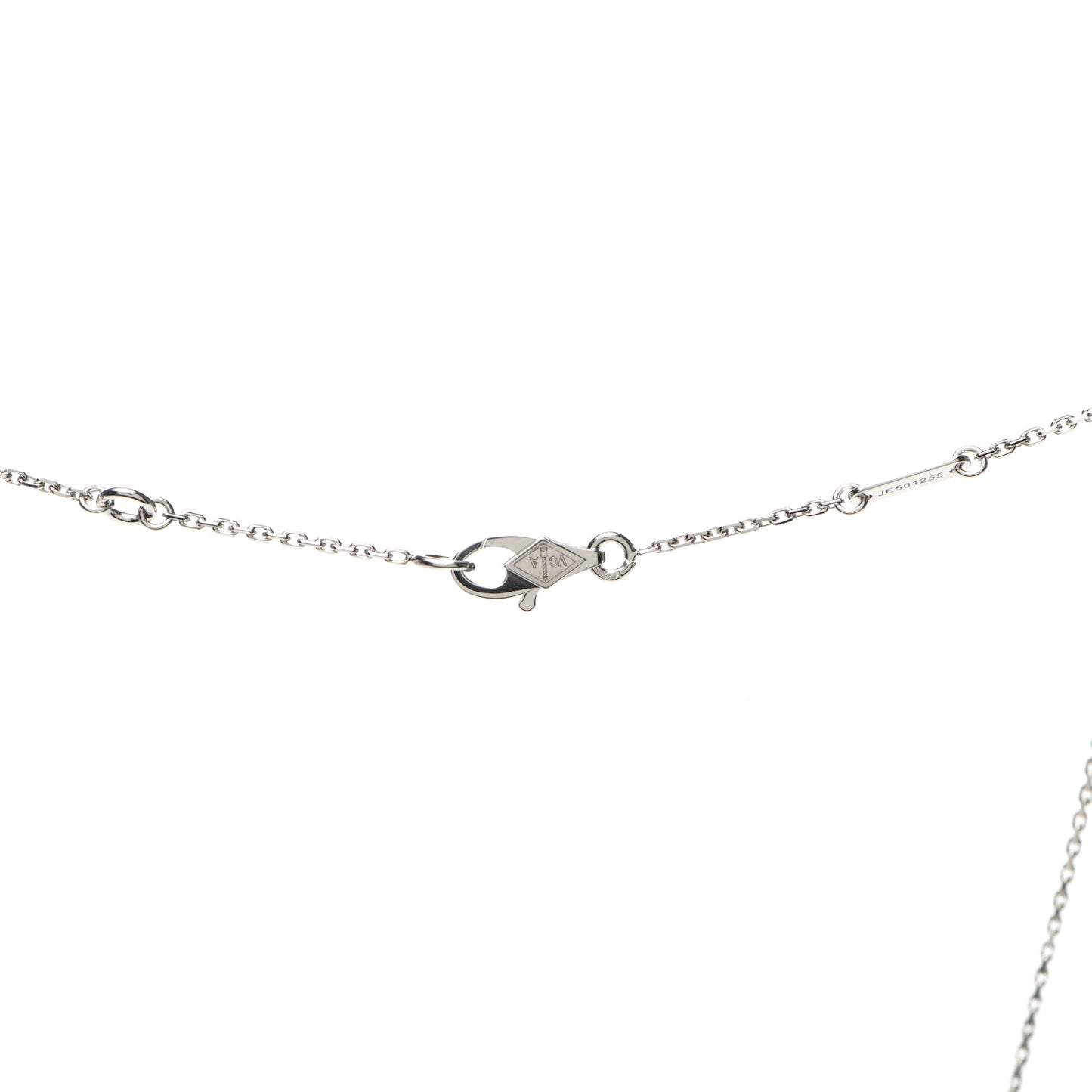 18K White Gold Diamond Sweet Alhambra Pendant Necklace