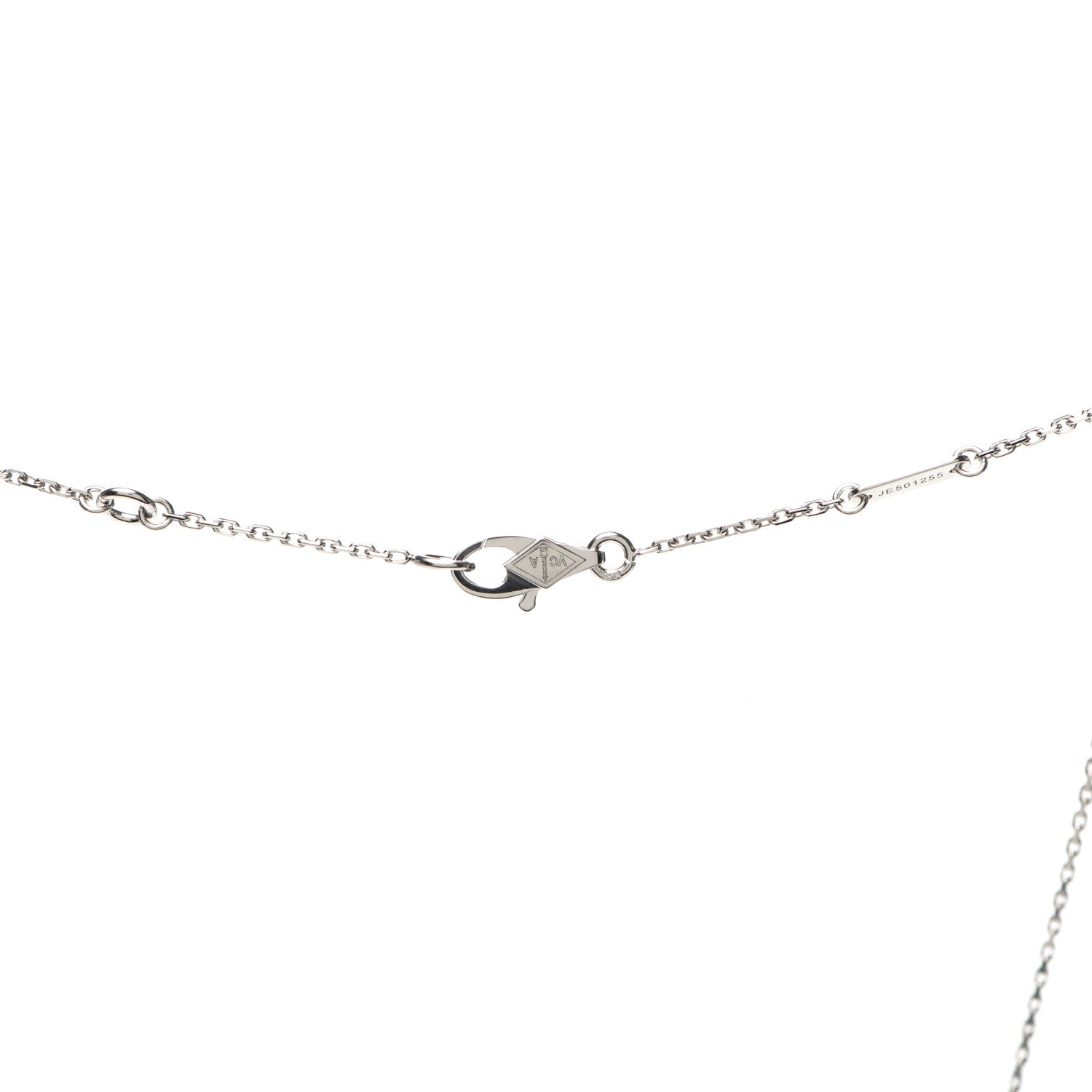Van Cleef & Arpels 18K White Gold Diamond Sweet Alhambra Pendant Necklace 4 of 7
