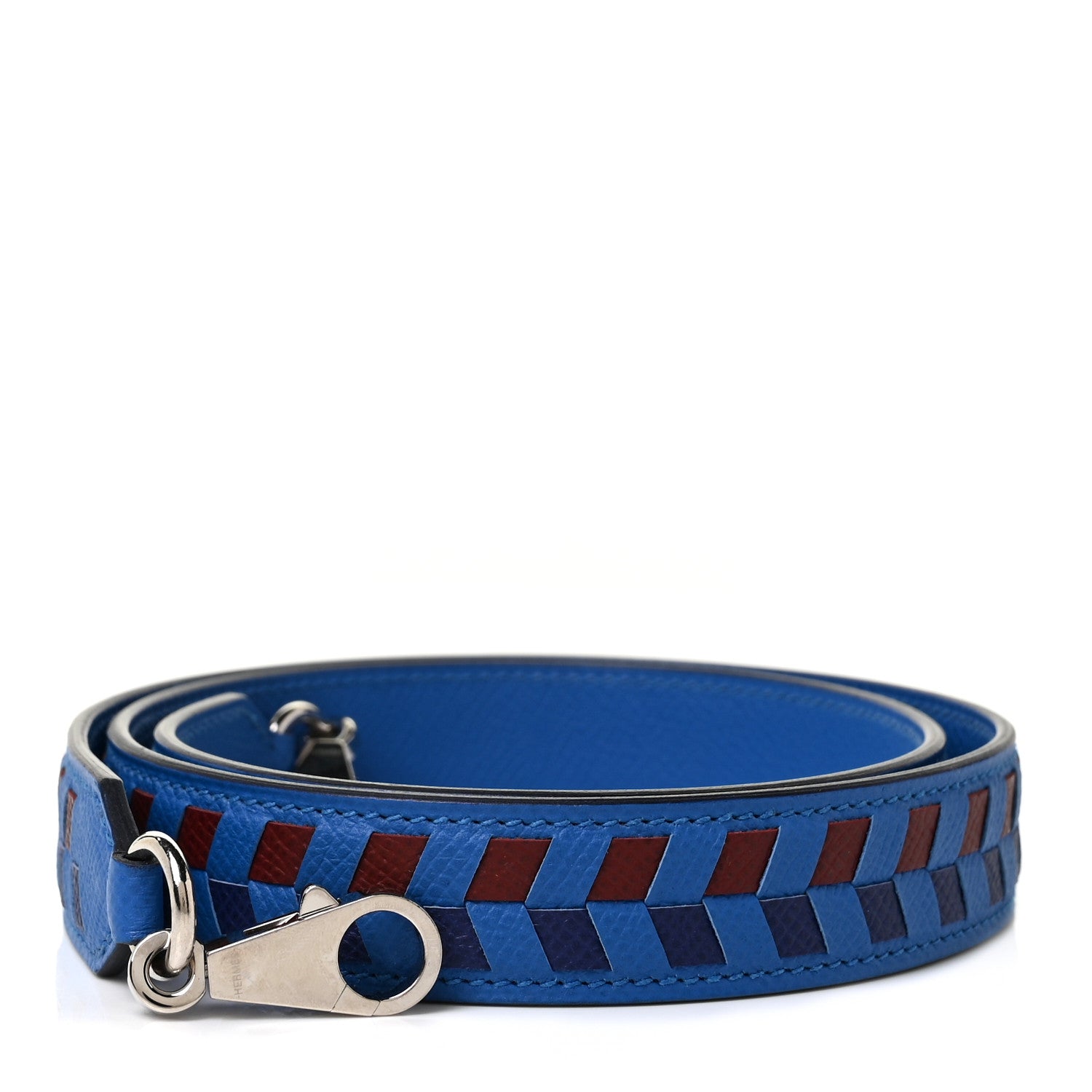 Hermes Epsom 25mm Tressage Shoulder Strap Blue Zellige Blue Encre Rouge 1 of 4