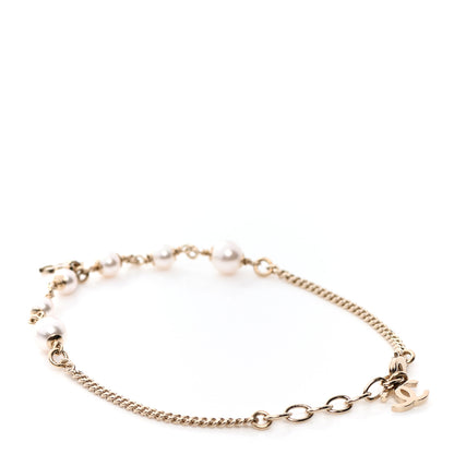 Chanel Pearl CC Chain Anklet Gold Pearly White 3 of 4