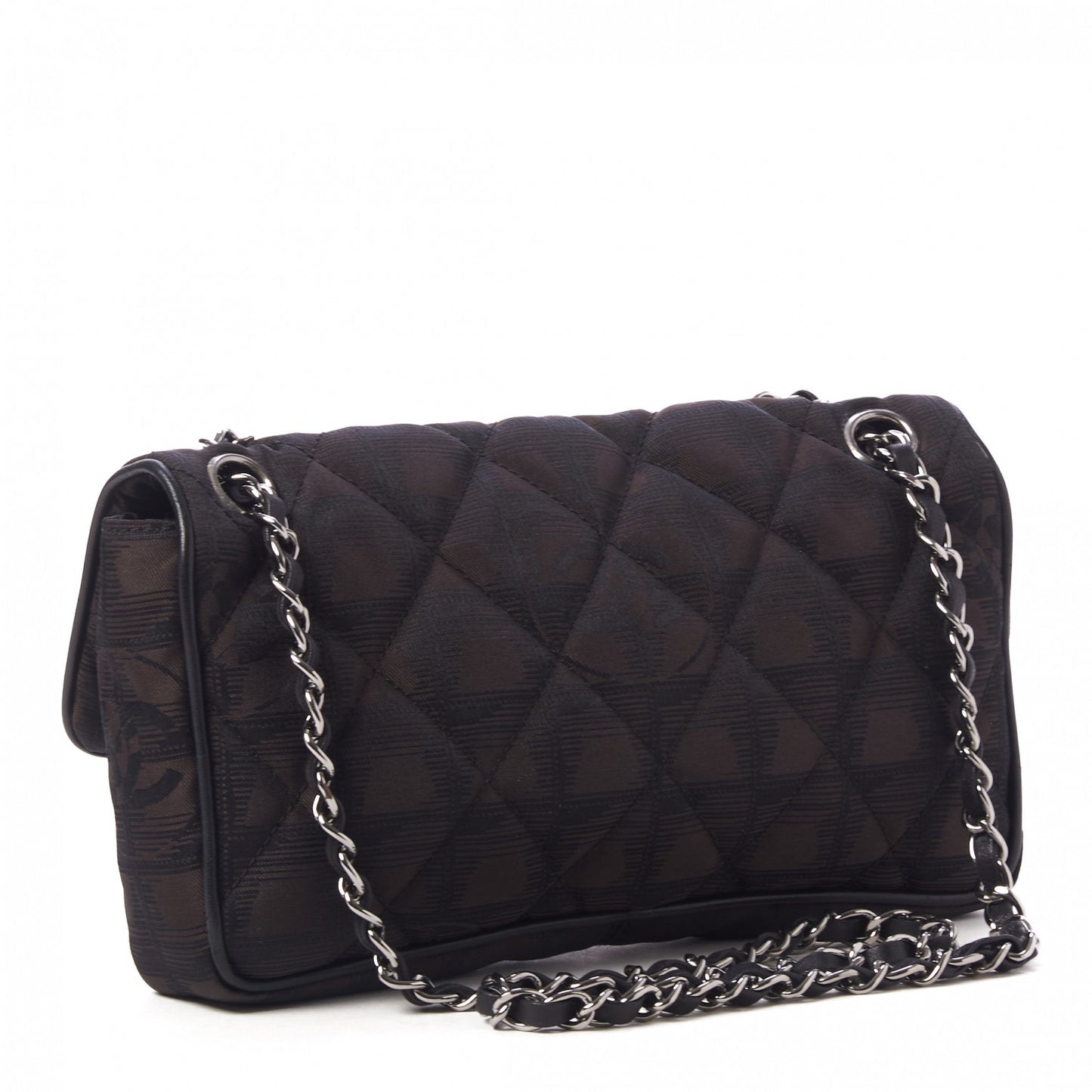 Nylon Quilted Travel Flap Dark Brown