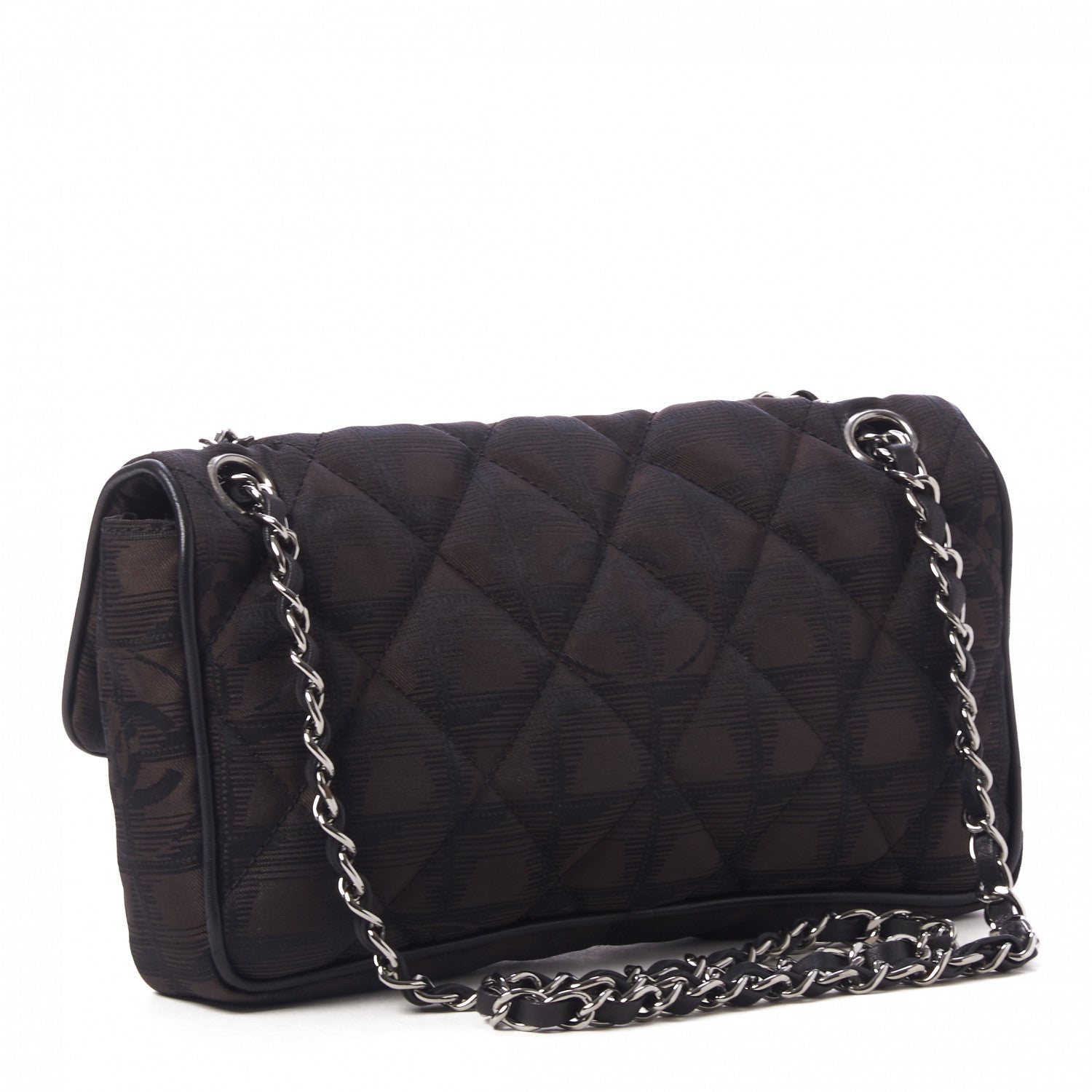 Chanel Nylon Quilted Travel Flap Dark Brown 2 of 8
