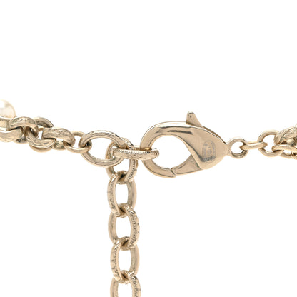Chanel Crystal Pearl CC Long Necklace Silver 5 of 5