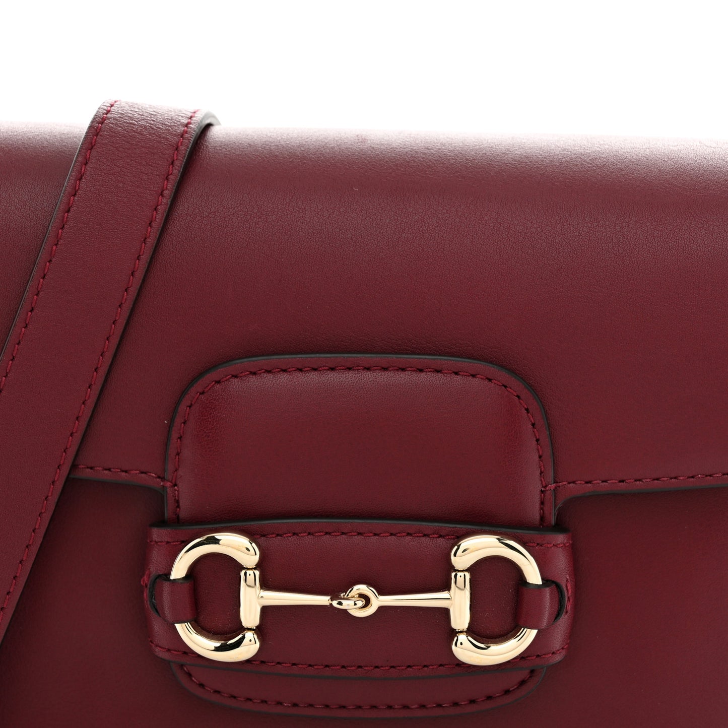 Arabella Calfskin Horsebit 1955 Shoulder Bag Rosso Ancora