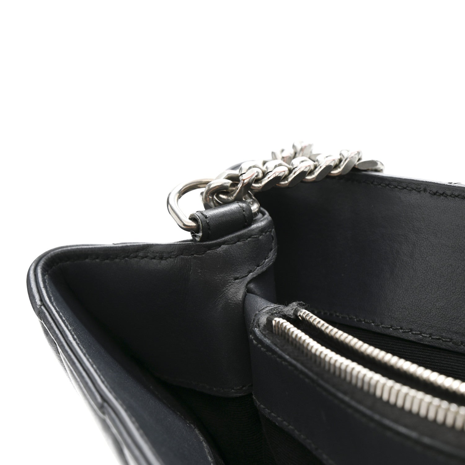 Saint Laurent Calfskin Y Quilted Monogram Medium Loulou Chain Satchel Storm 13 of 16