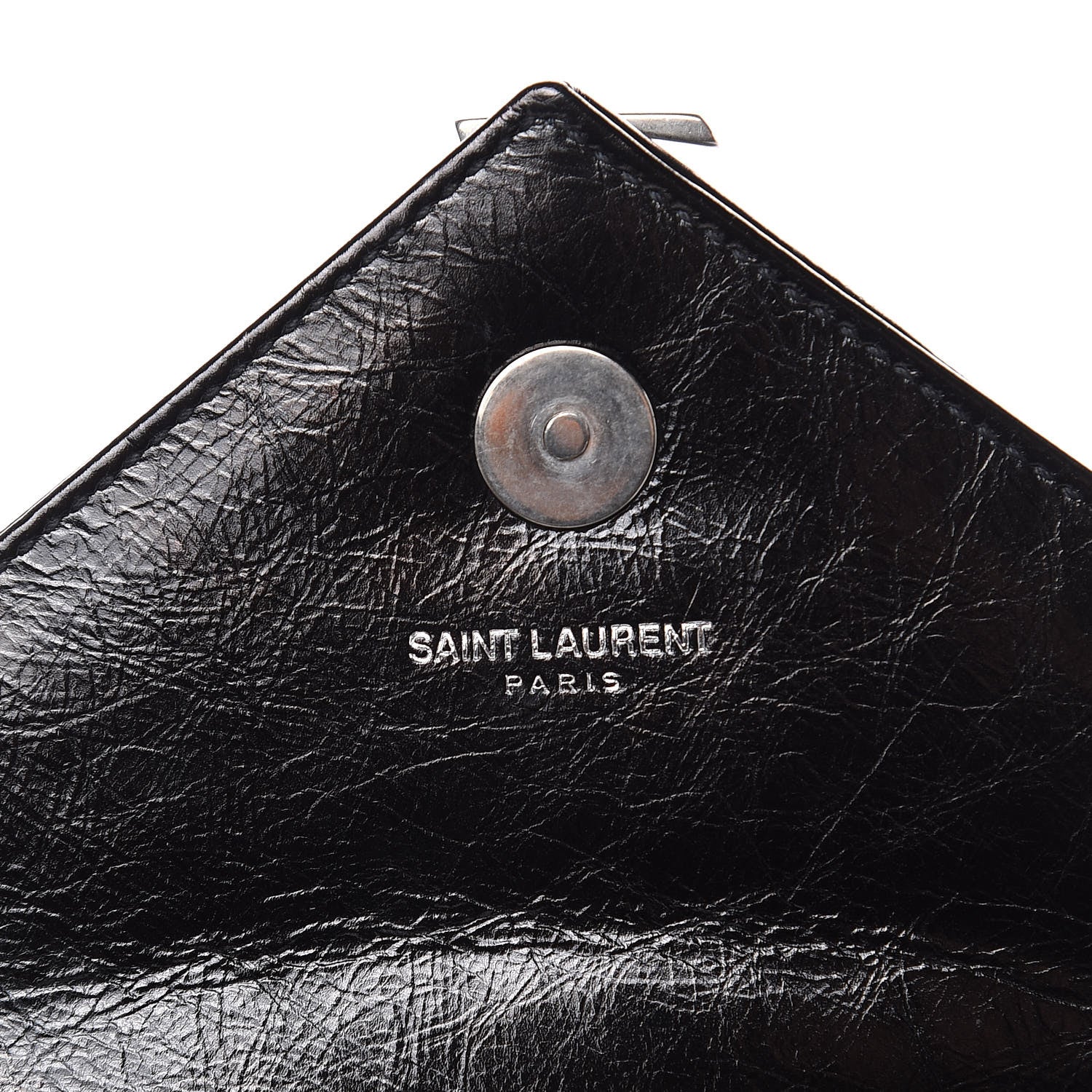 Saint Laurent Sheepskin Matelasse Chevron Monogram Classic Baby Chain Bag Black 8 of 8