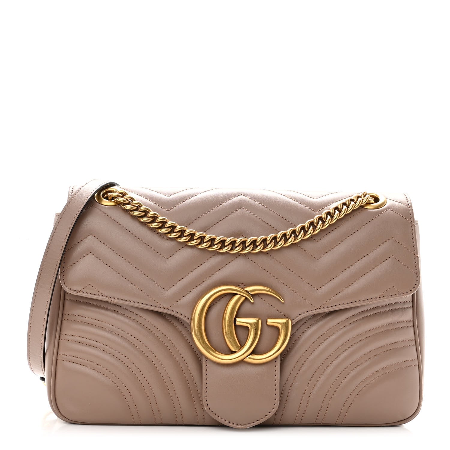Gucci Calfskin Matelasse Medium GG Marmont Shoulder Bag Porcelain Rose 1 of 10