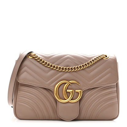 Gucci Calfskin Matelasse Medium GG Marmont Shoulder Bag Porcelain Rose 1 of 10