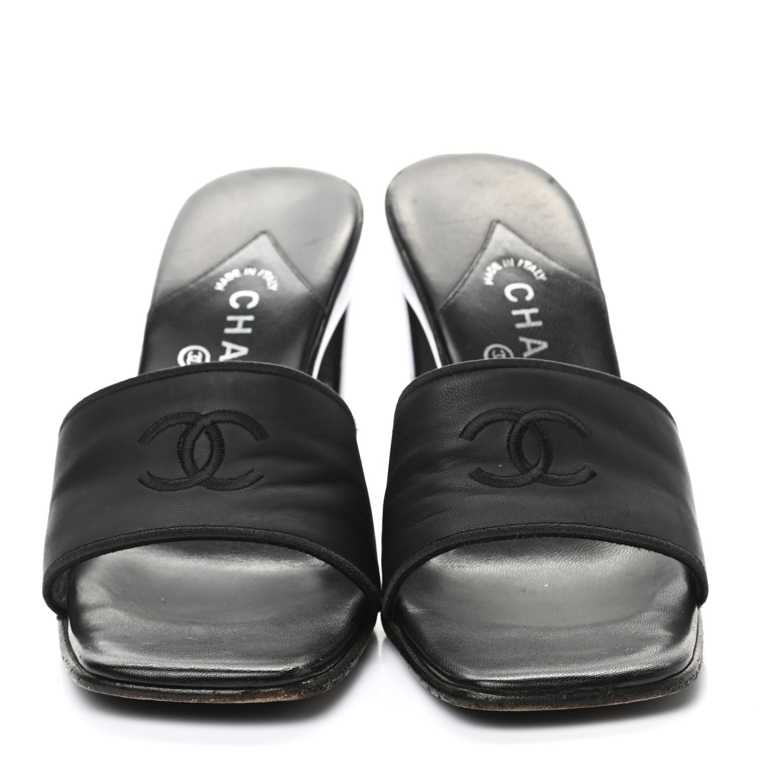Chanel Lambskin CC Sandal Mules 40 Black 2 of 12
