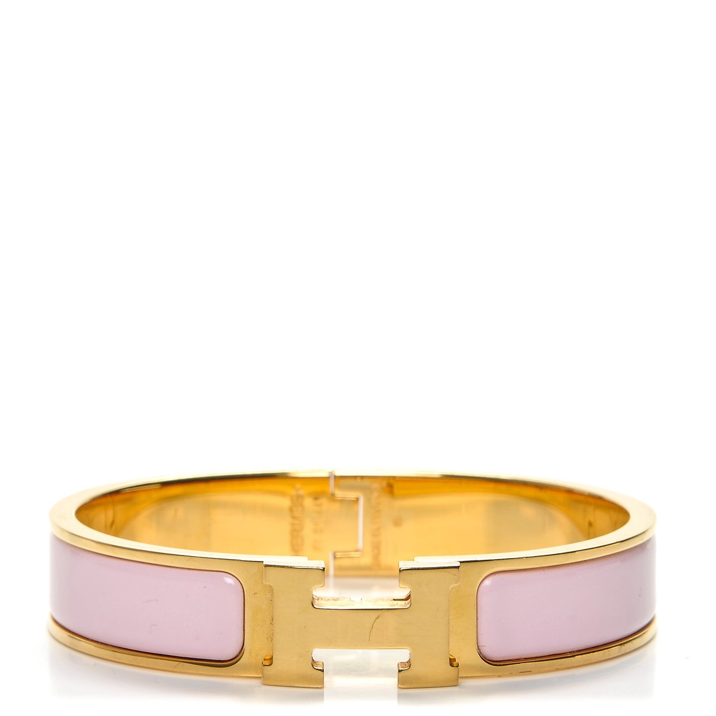 Enamel Narrow Clic Clac H Bracelet PM Rose Dragee