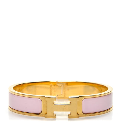Hermes Enamel Narrow Clic Clac H Bracelet PM Rose Dragee 1 of 5