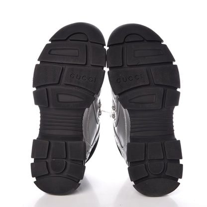 Gucci X SEGA Metallic Calfskin Mesh Womens Flashtrek Sneakers 41 Silver Black 7 of 11