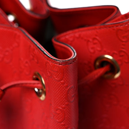 Gucci Bright Diamante GG Monogram Studded Medium Bucket Bag Red 25 of 33