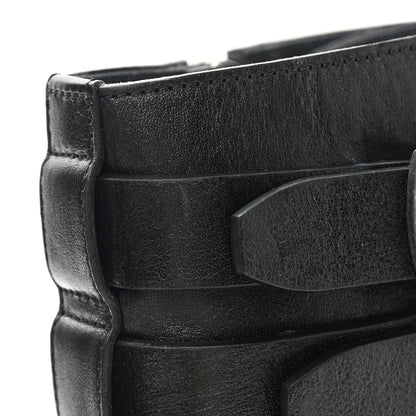 Saint Laurent Kangaroo Calfskin Embossed Army 20 Strap Boots 38.5 Black 9 of 10