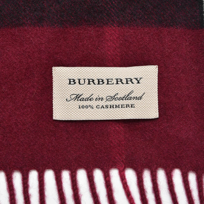 Burberry Cashmere Giant Check Fringe Scarf Plum 4 of 5