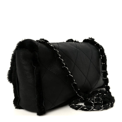 Chanel Shearling Quilted Medium Single Flap Black 2 of 11
