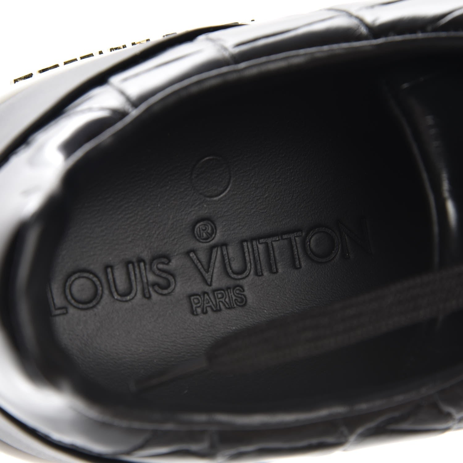 Louis Vuitton Calfskin Crocodile Embossed Frontrow Sneakers 39 Black 7 of 8