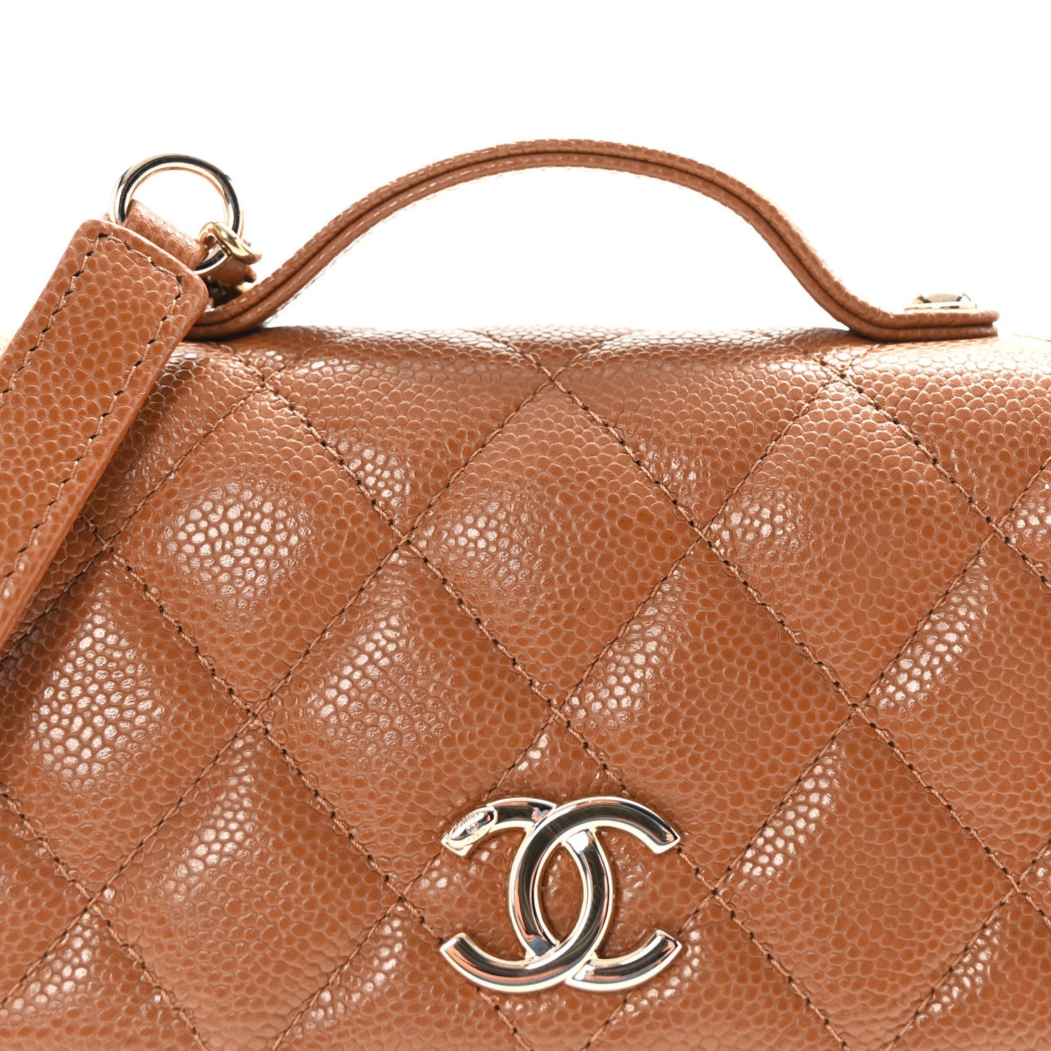 Chanel Caviar Quilted Business Affinity Clutch With Chain Flap Dark Beige 9 of 11