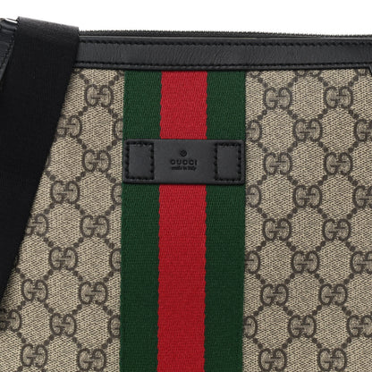 Gucci GG Supreme Monogram Web Messenger Bag Black 7 of 9