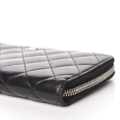 Chanel Lambskin Quilted Large Gusset Zip Around Wallet Black 13 of 17