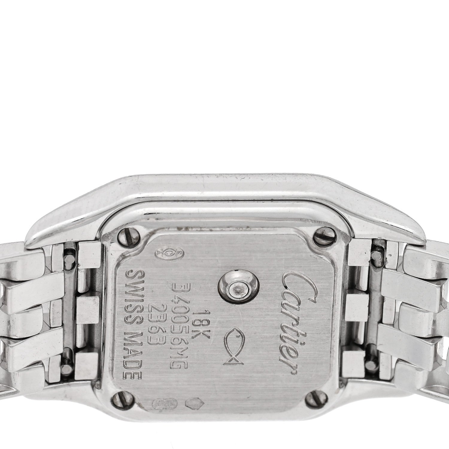Cartier 18K White Gold Diamond Bezel 17mm Double Row Panthere Quartz Watch 4 of 4