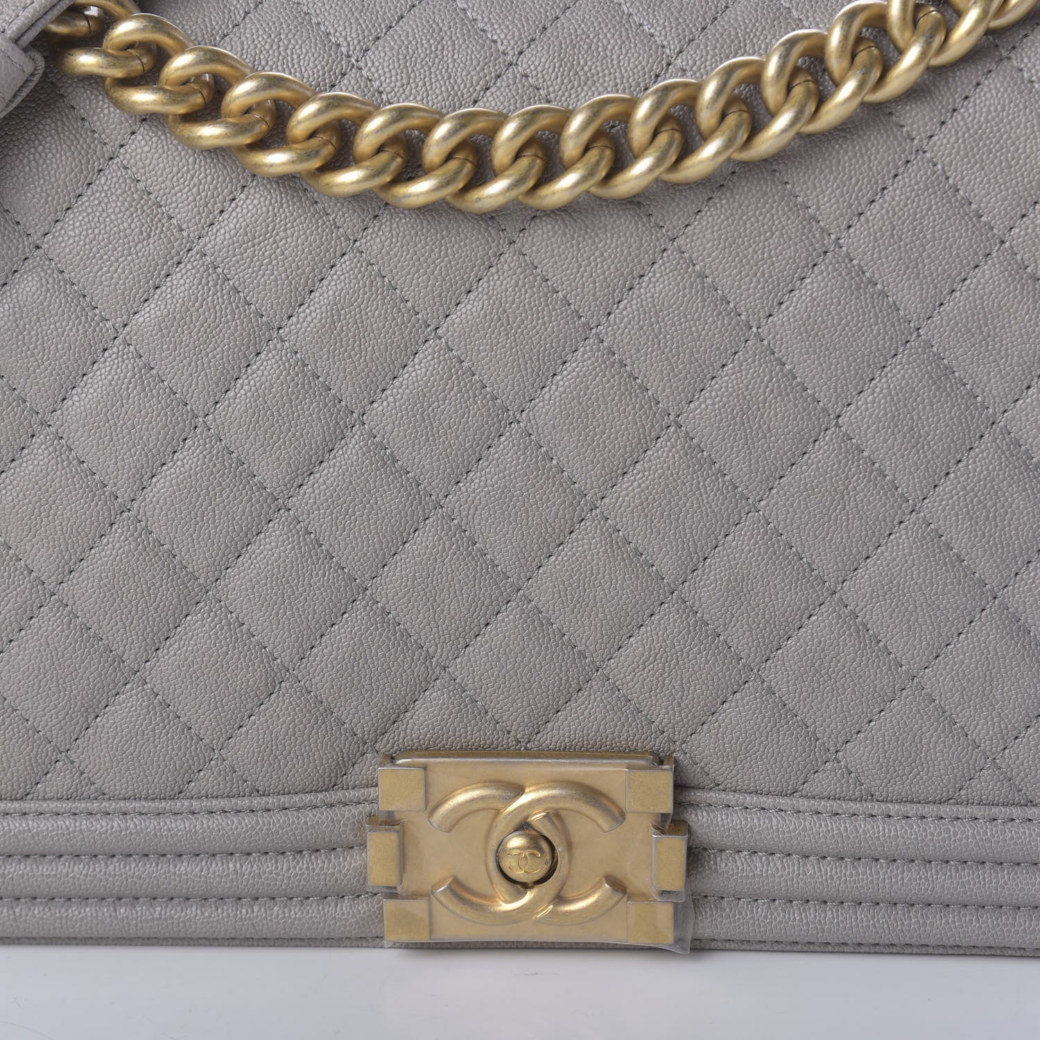Chanel Caviar Quilted New Medium Boy Flap Grey 10 of 11
