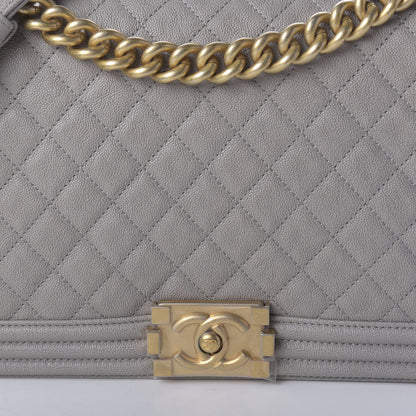 Chanel Caviar Quilted New Medium Boy Flap Grey 10 of 11