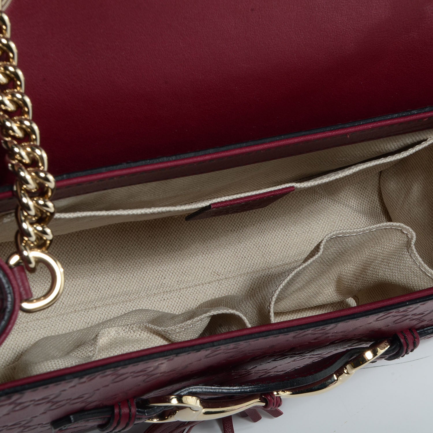 Gucci Soft Guccissima Medium Emily Chain Shoulder Bag Classic Ruby 5 of 8