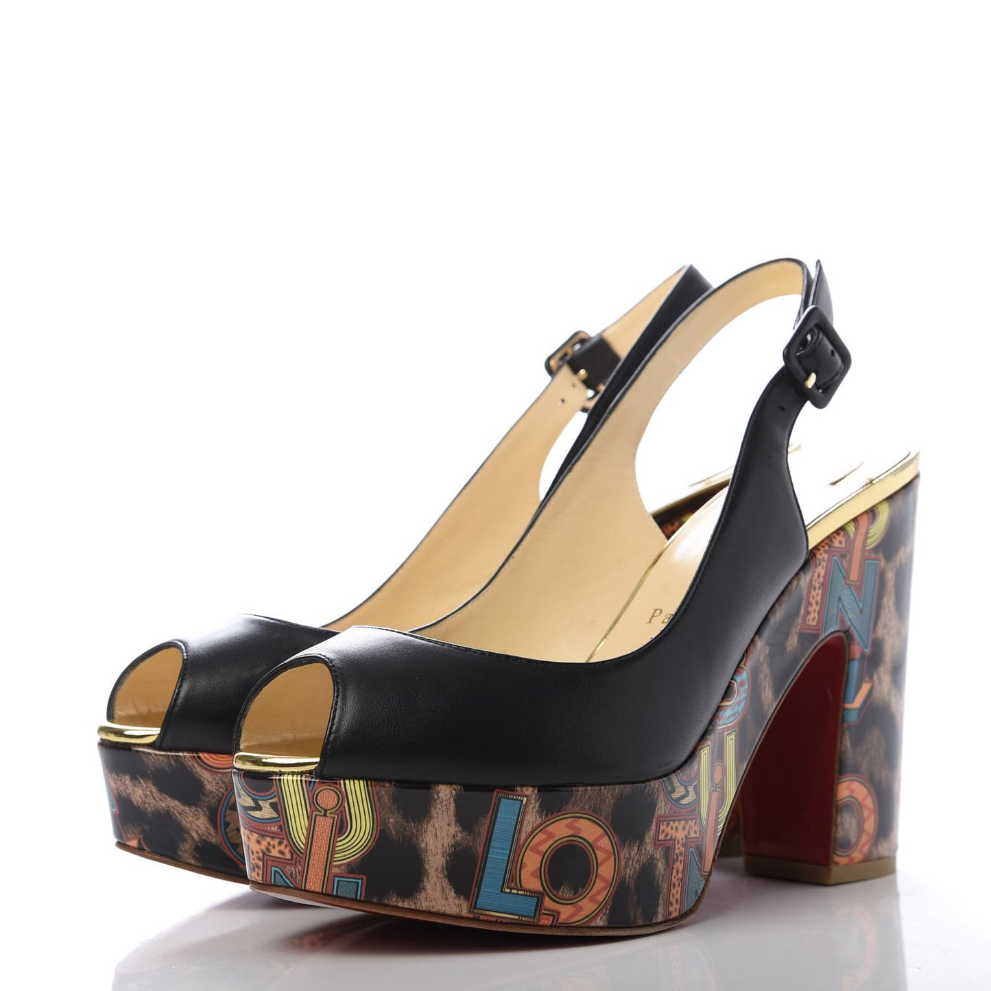 Nappa Patent Specchio Loubileo Dona Anna 120 Platform Wedges 40 Multicolor