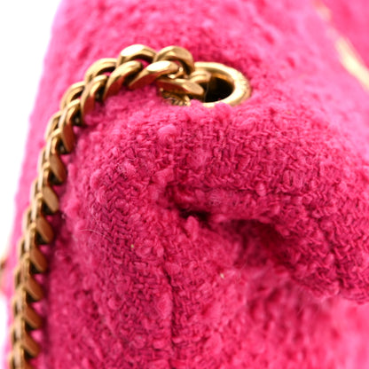 Saint Laurent Boucle Tweed Quilted Toy Loulou Puffer Monogram Chain Satchel Magenta 13 of 13