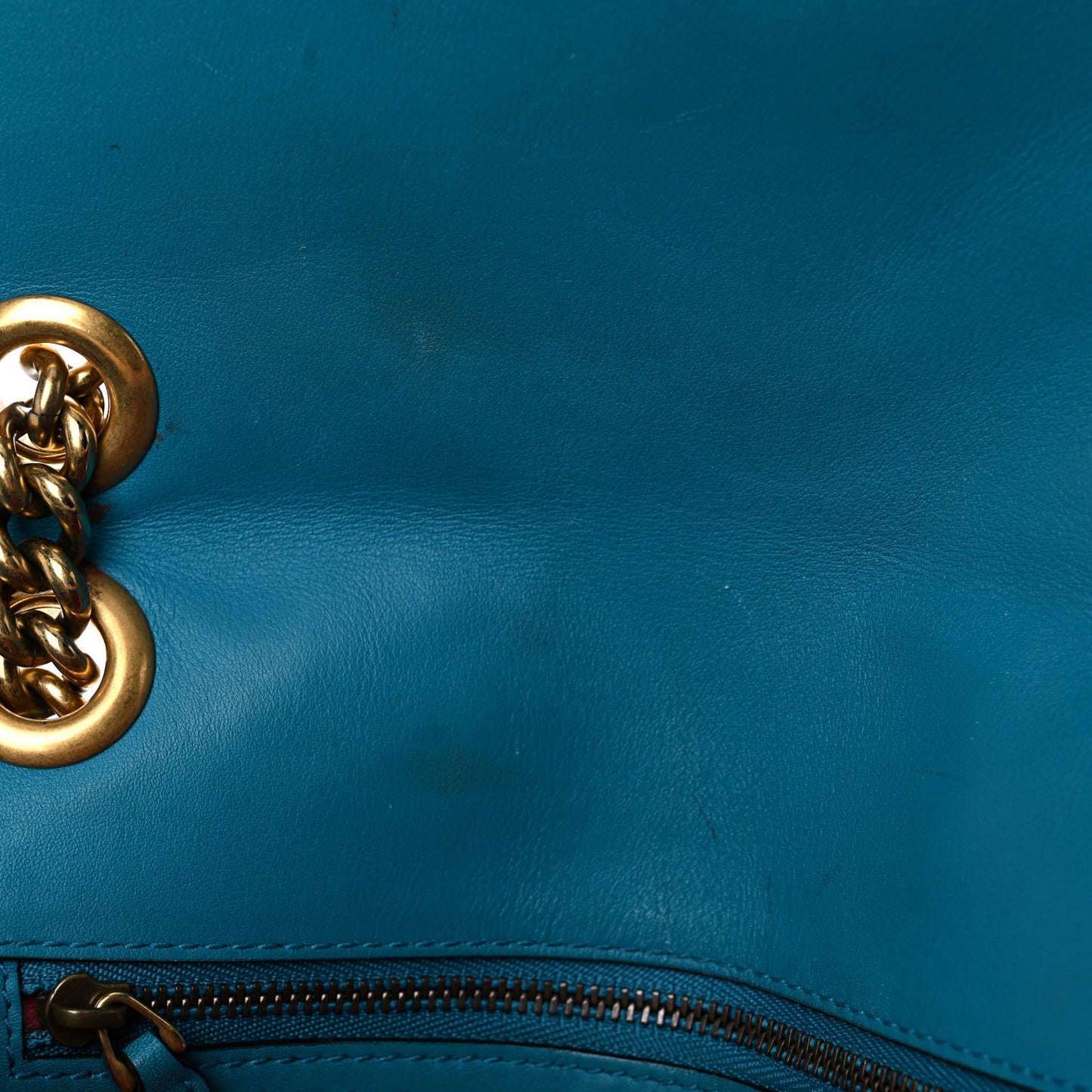 Velvet Matelasse Small GG Marmont Shoulder Bag Pavone Cyan