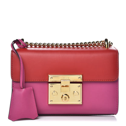 Gucci Calfskin Small Padlock Shoulder Bag New Rosette Hibiscus Red 1 of 9