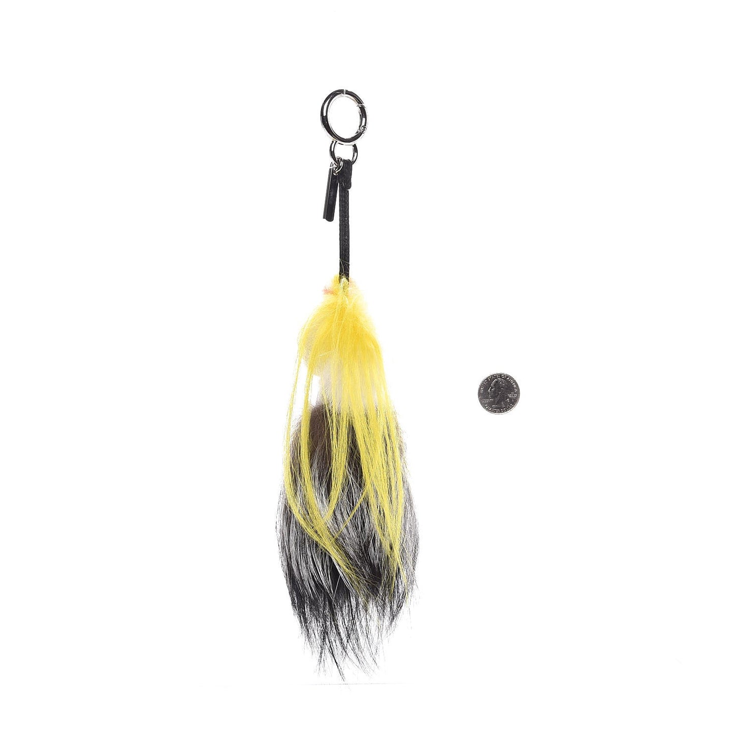 Fox Mink Goat Fur Mini Karlito Bag Charm White Black Flamingo