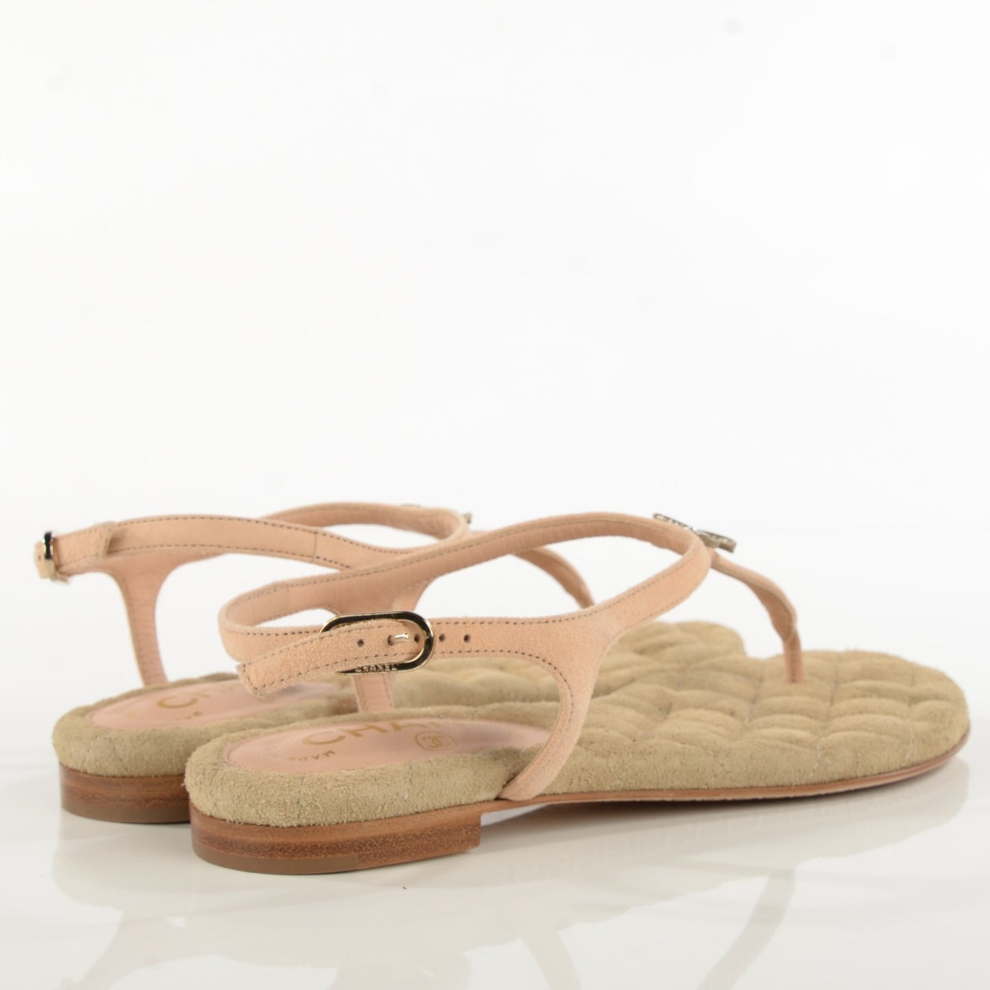 Kid Suede Crystal Dubai CC Thong Sandals 36 Light Pink