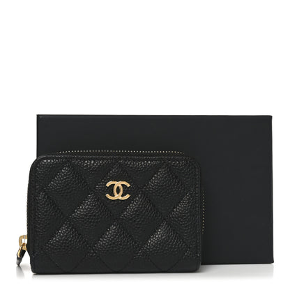 Chanel Caviar Quilted Zip Coin Purse Black 8 of 8