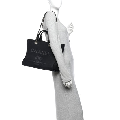 Chanel Mixed Fibers Small Deauville Tote Black 2 of 11