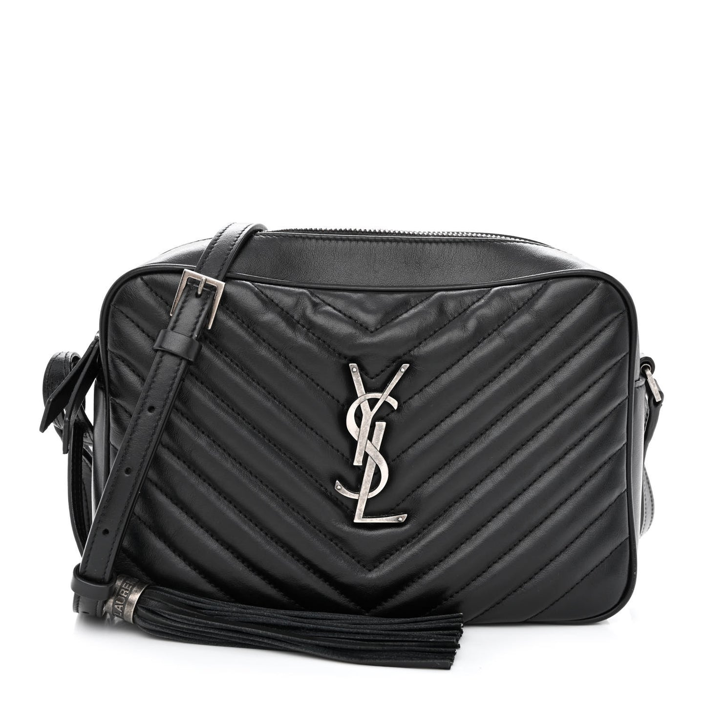 Calfskin Matelasse Monogram Lou Camera Bag Black