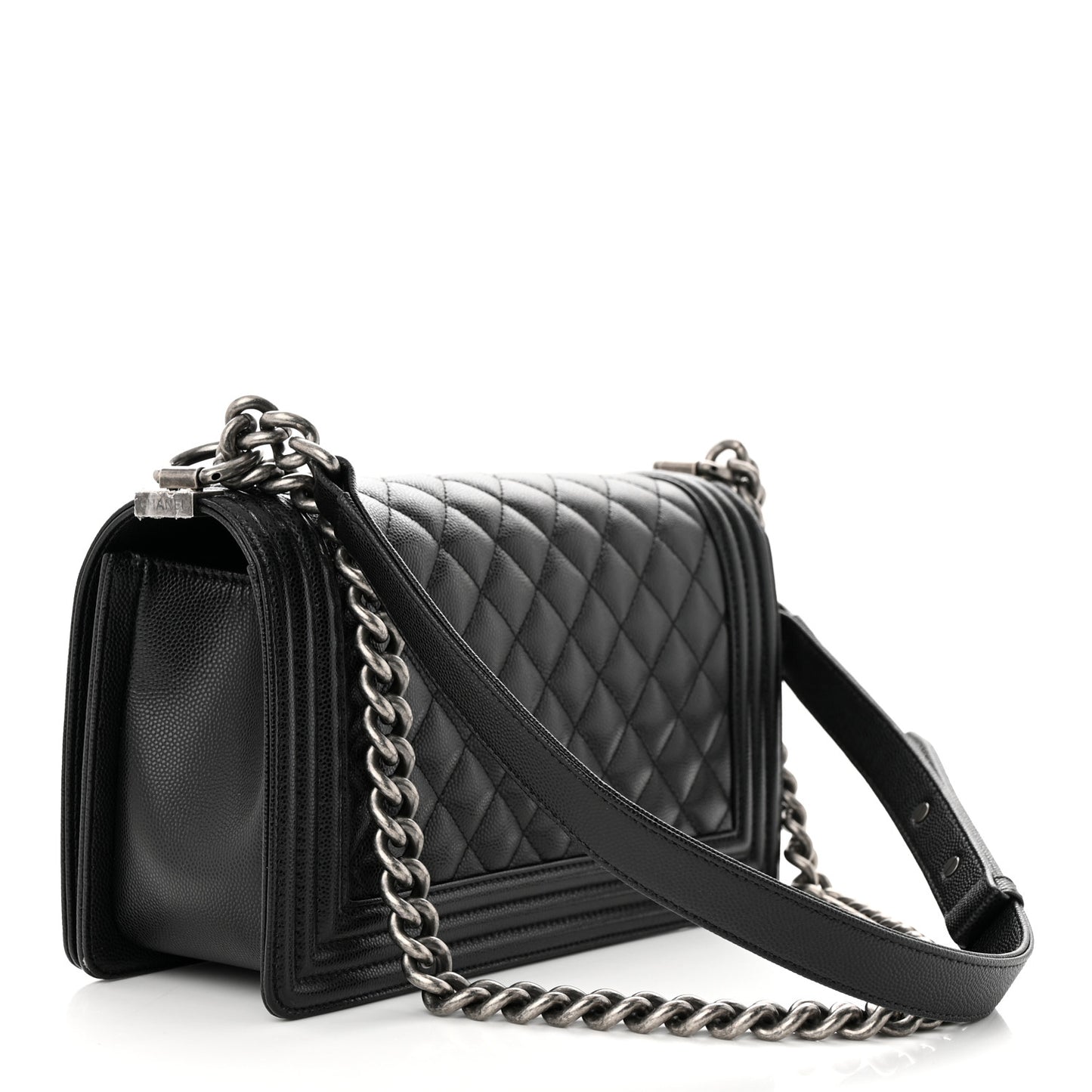 Caviar Quilted Medium Boy Flap Black