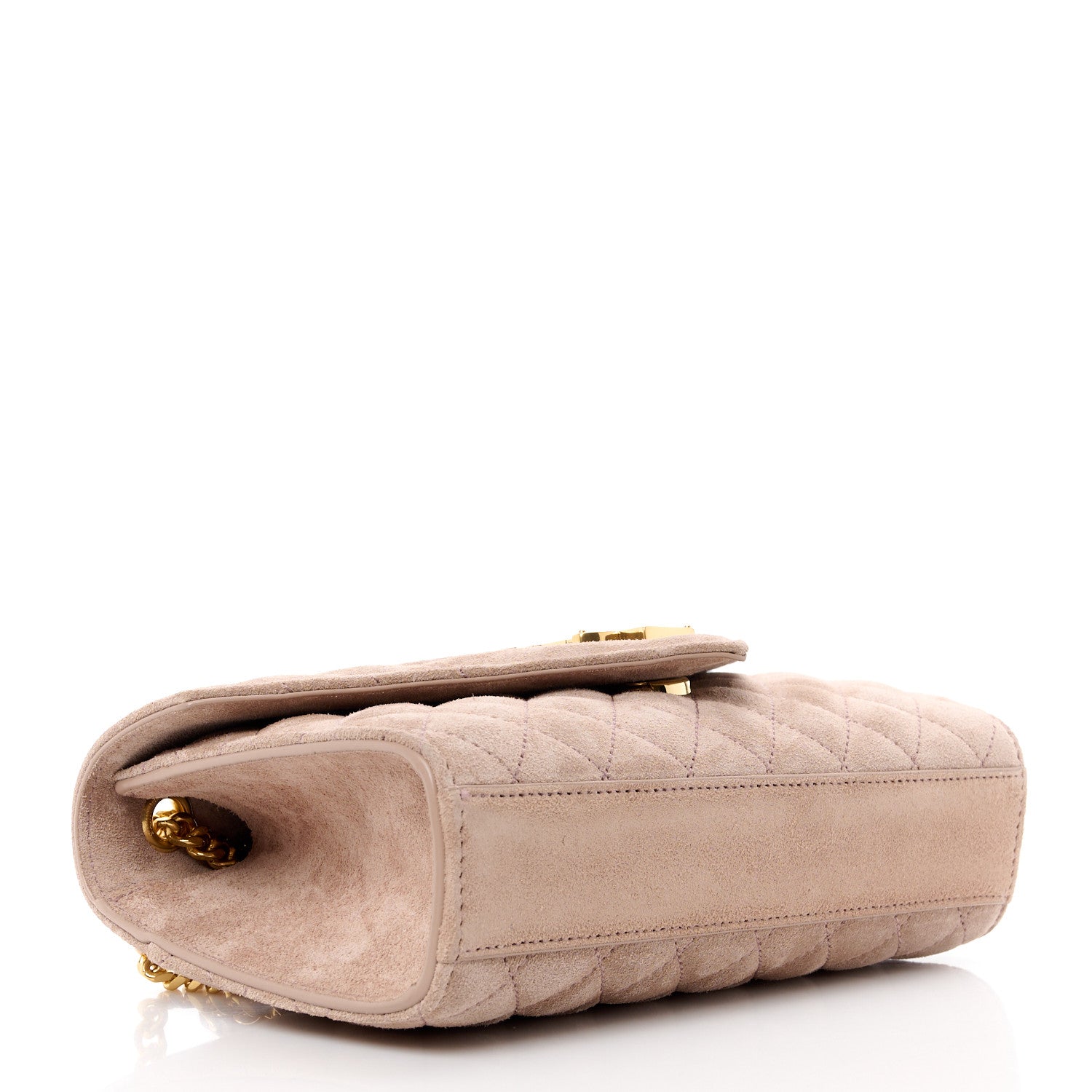 Saint Laurent Suede Mixed Matelasse Triquilt Small Monogram Envelope Satchel Rosy Sand 4 of 10