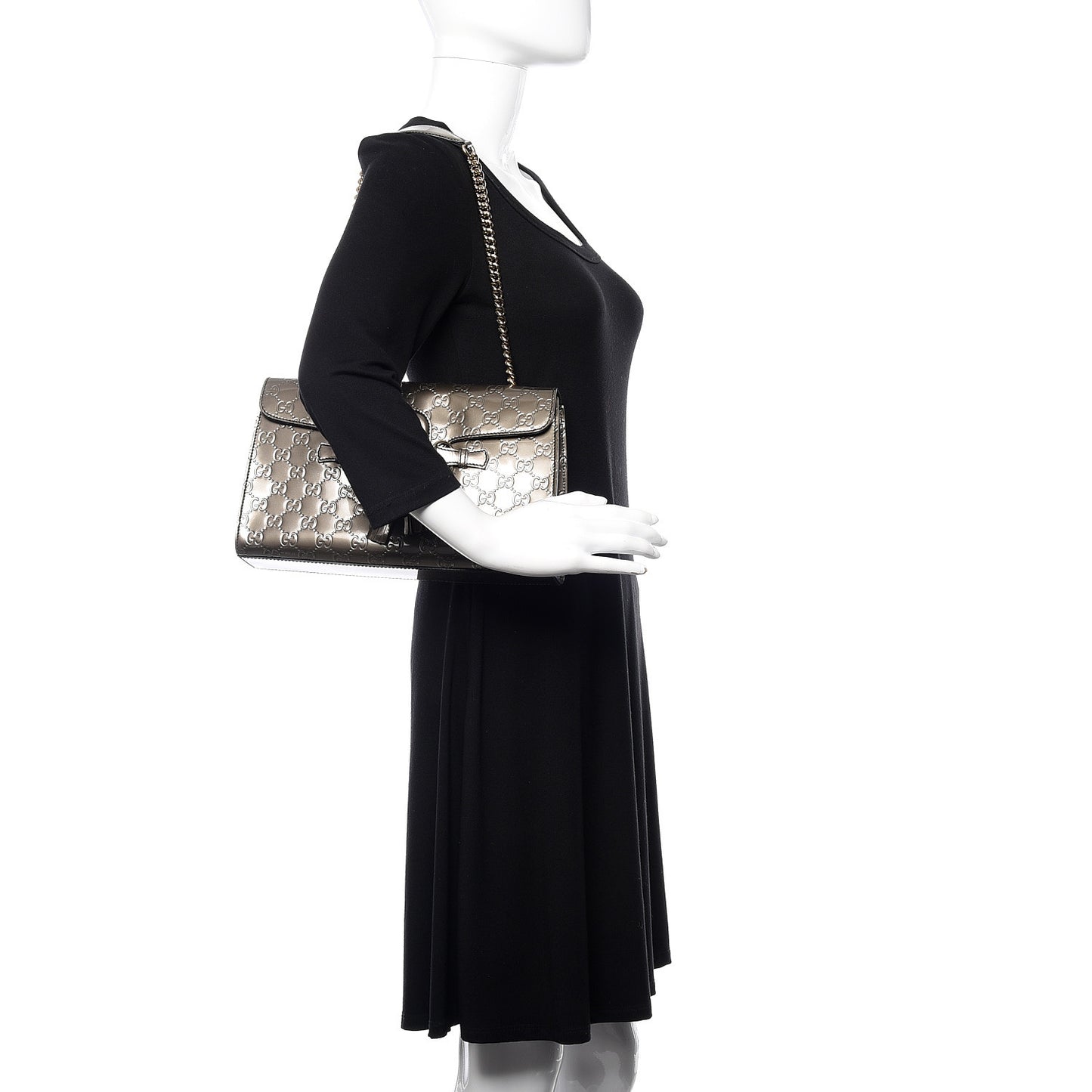 Shine Guccissima Medium Emily Chain Shoulder Bag Sasso