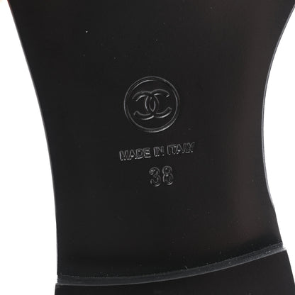 Chanel Lambskin Crystal Baguette CC Thong Sandals 38 Black 7 of 8