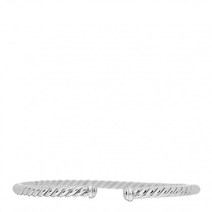 David Yurman 18K White Gold 4mm Cablespira Bracelet 1 of 4
