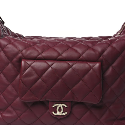 Chanel Calfskin Quilted Large Coco Mellow Hobo Burgundy 9 of 12