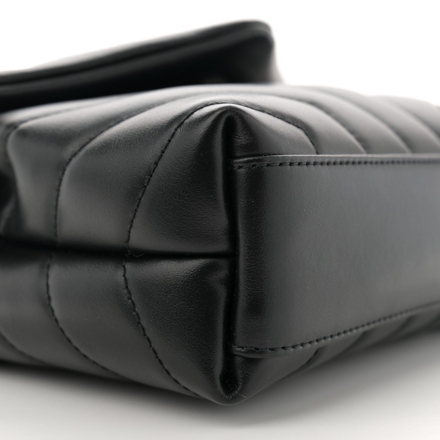 Calfskin Y Quilted Monogram Toy Loulou Crossbody Bag Black